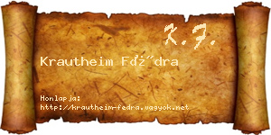 Krautheim Fédra névjegykártya